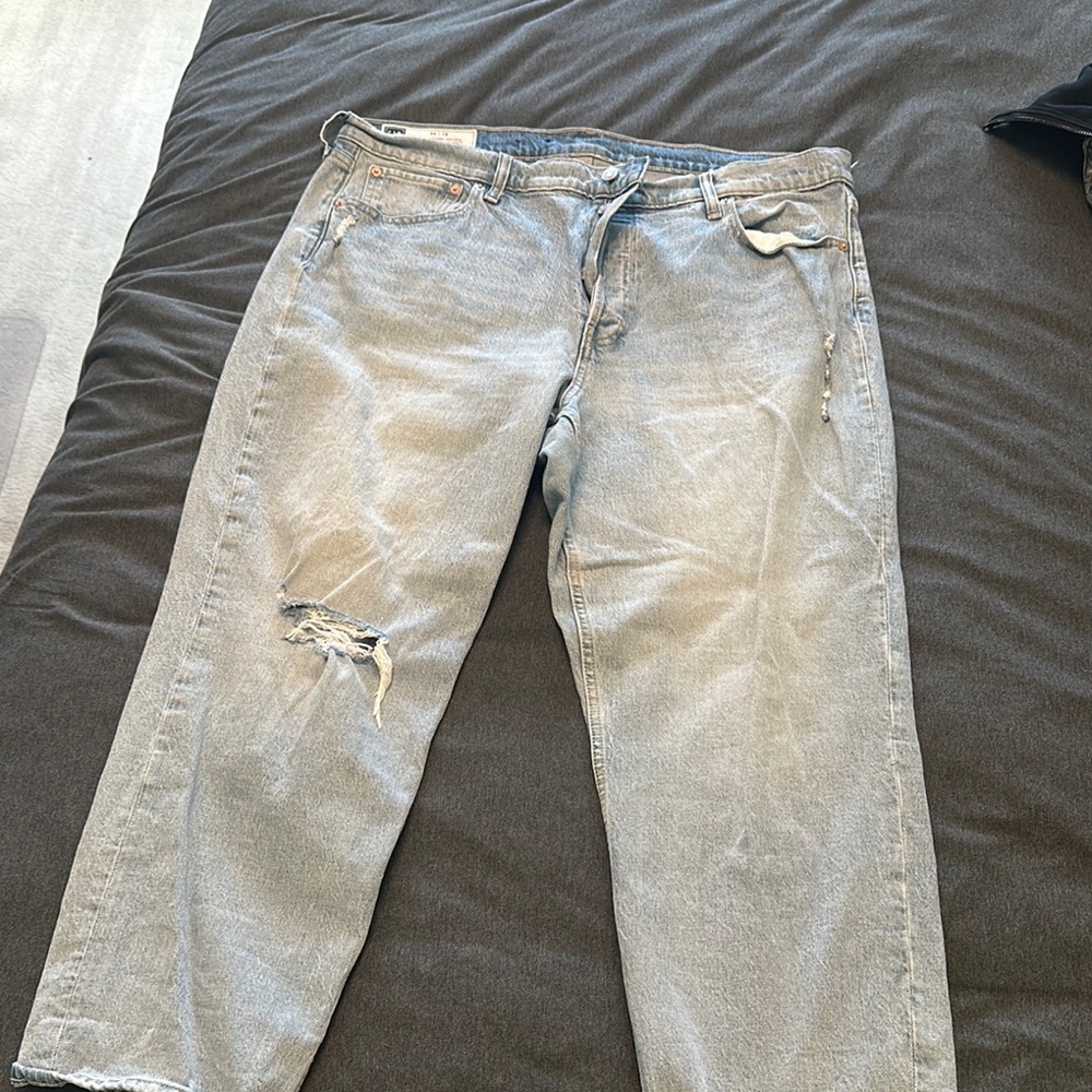 GAP Blue Straight Leg Jeans Distressed Style